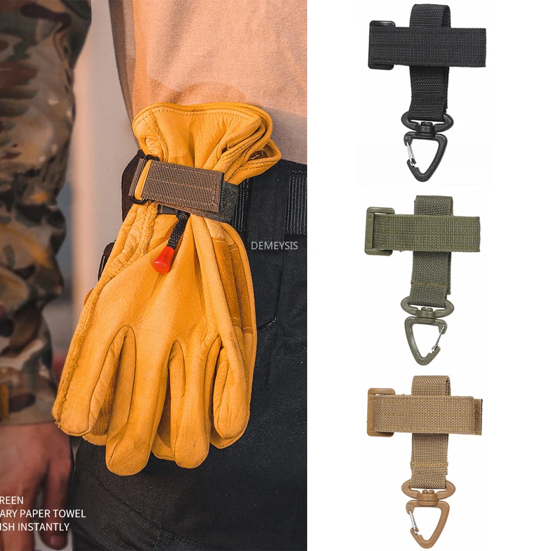 

3PCS Gloves Hook Tactical Gloves Climbing Rope Anti-lost Camping Hanging Buckle Multipurpose Adjustable Safety Nylon Clip