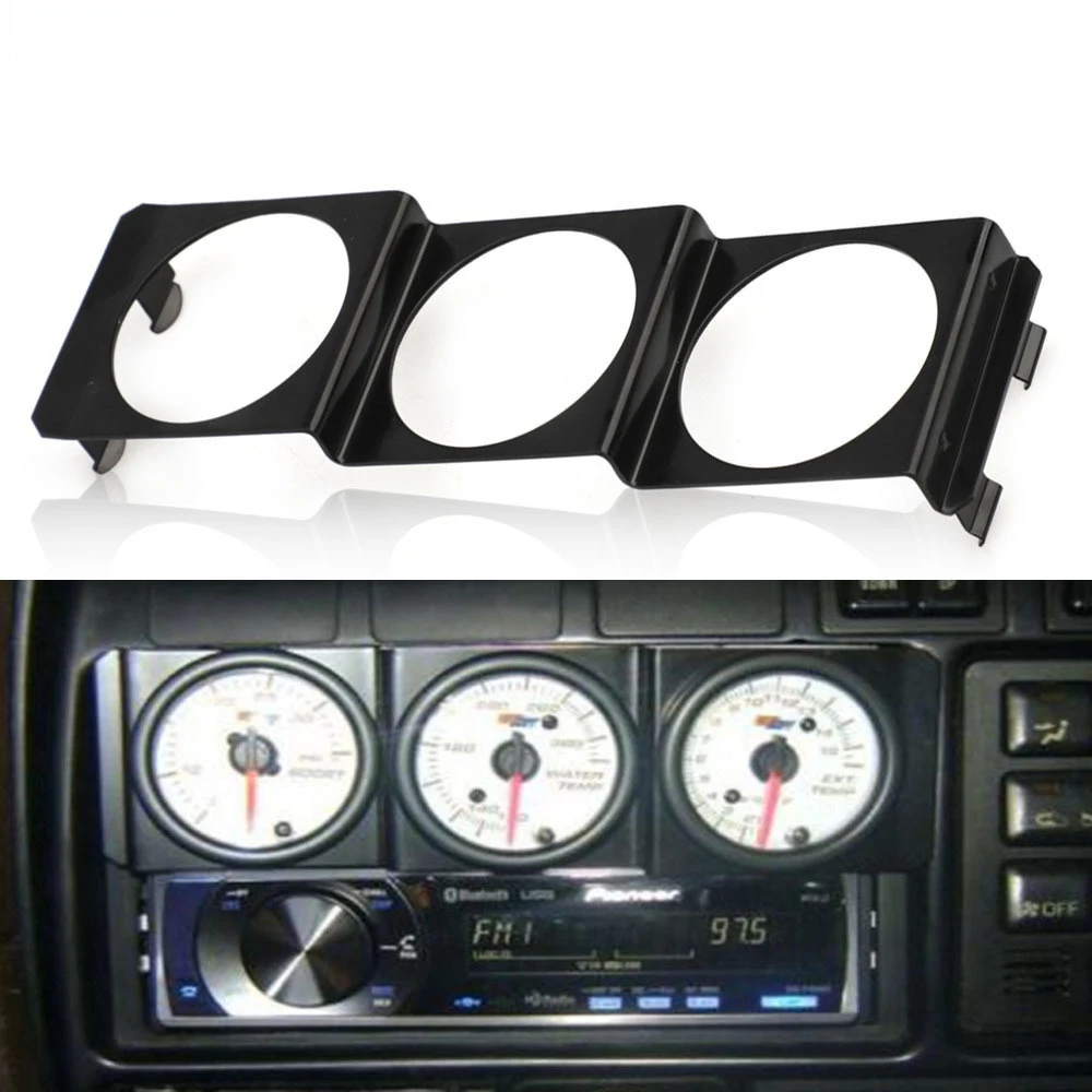 

Universal 2" 52mm Three Gauges In Dash Slot Single Din Gauge Trim Triple Holes Meter Holder Pod Panel Stereo Radio For Car