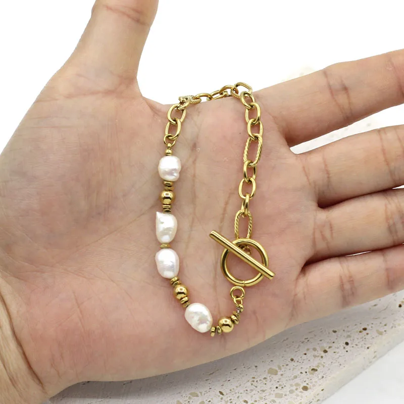 

2023 New Trend Bracelet For Women Oval Pearls Beaded Chain Bracelets Charm Fashion Seaside Holiday Jewelry Gift