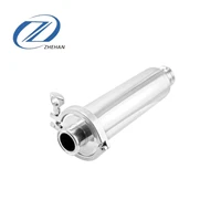 food grade sanitary stainless steel straight type clamp pipe filter made by zhehan filter