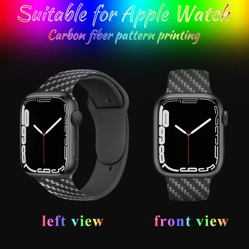 

Ремешок из углеродного волокна для Apple Watch band 44 мм 40 мм 38 мм/42 мм, силиконовый браслет для смарт-часов iwatch Series 7 6 5 4 3 Se 41 мм 45 мм