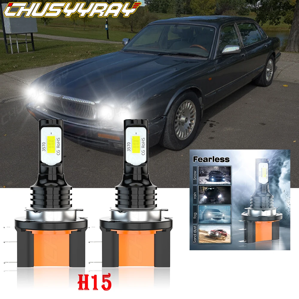 

CHUSYYRAY 2X Compatible for Jaguar XE 2017-2019 H15 LED Headlights Super bright white H15 Bulbs High Beam DRL Bulbs