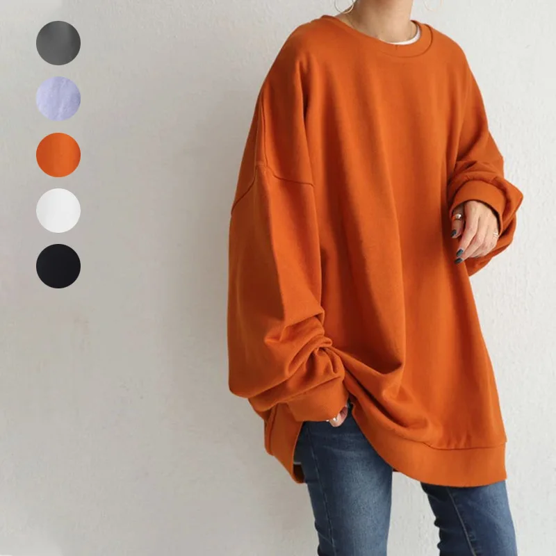 

Women Hoodies Solid Candy Colors Long Sleeve Loose Sweet Fresh Sweatshirts Spring Korean Style Students Hoodies Oversize Female