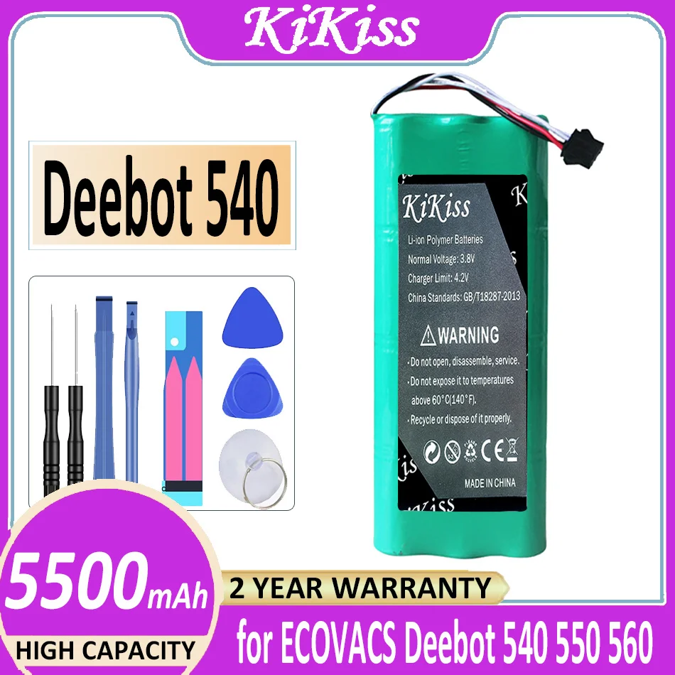 

Original KliKiss Battery 5500mAh for Vacuum Cleanner ECOVACS Deebot 540 550 560 570 580 543 D56 D58 Bateria