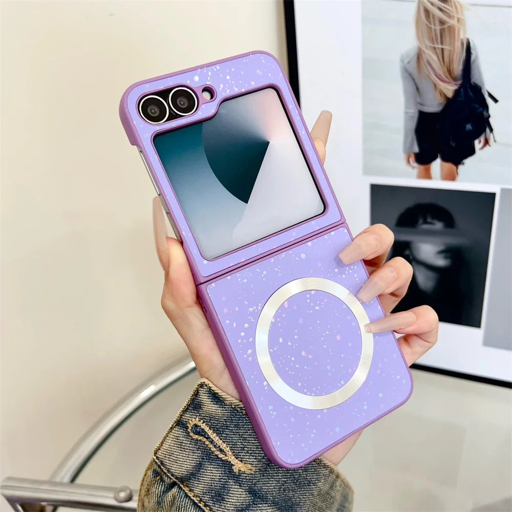 Роскошный красочный лазерный магнитный чехол в горошек для телефона Samsung Z Flip 6 5 4