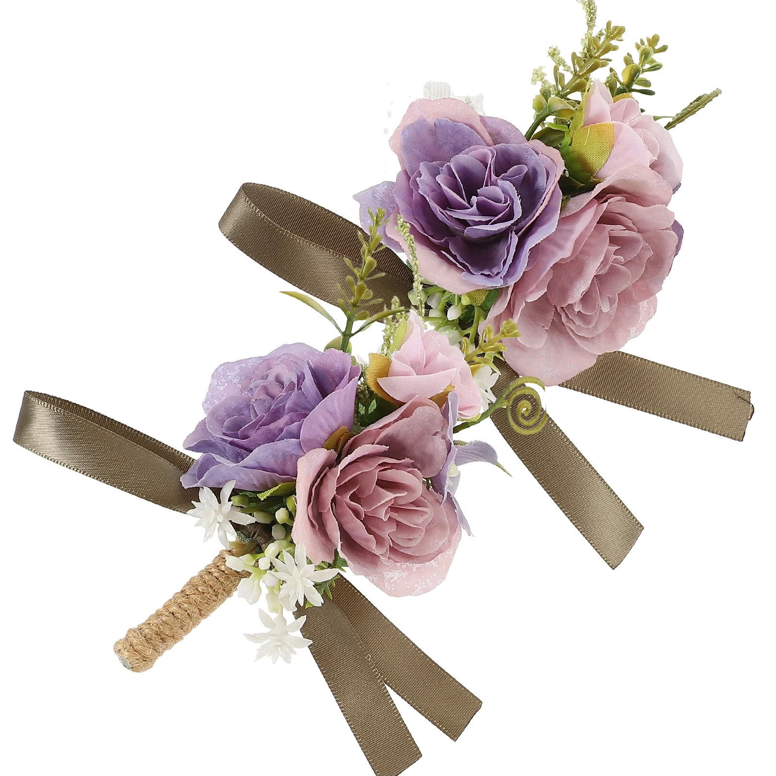 

1 Set of Decorative Wrist Flower Corsage Set Bride Flower Wristband Artificial Flower Corsage