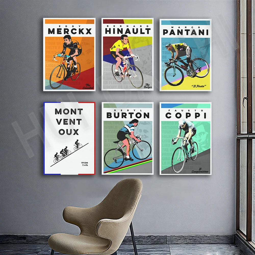 Póster de arte clásico Retro de ciclismo Le Mont Ventoux, póster impreso...