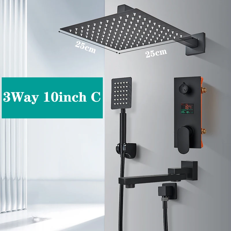 

Wanmivezlo скрытый смеситель для душа матовый черный