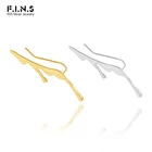 Серьги-гвоздики F.I.N.S, серебряные, золотые, нестандартные, с жидкой лавой, позолоченные, 18 карат, серьги-подвески, ювелирные изделия для пирсинга в стиле рок, панк