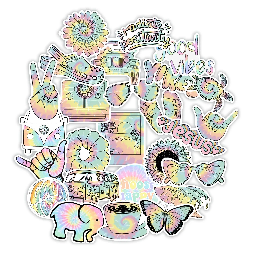 

10/30/50/PCS Personality Gradient Laser Graffiti Stickers Luggage Refrigerator Skateboard Mobile Phone Water Cup Wholesale