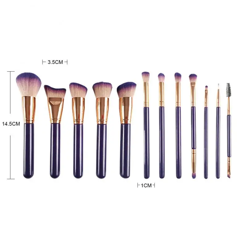 

Набор кистей для макияжа, профессиональные натуральные кисточки из козьей шерсти, цвет фиолетовый,