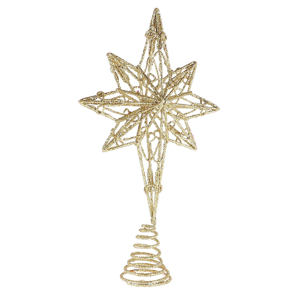 

Anise Star Tree Topper Golden Star Christmas Holiday Tree Topper Iron Star Festival Treetop Decor for Home Party (Golden,