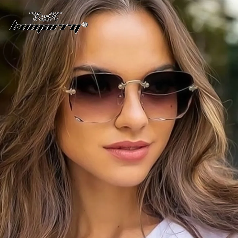 

KUMARRY Women/Men's Sunglasses Vintage Sun Glasses 2023 Brand Designer Sunglass Outdoors Rimless Eye Wear gafas de sol UV400