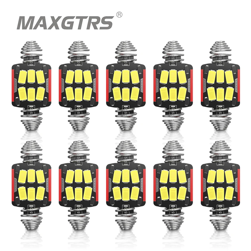 

MAXGTRS 10 шт. Festoon C10W светодиодный 31 мм 39 мм 41 мм 42 мм Canbus безошибочный 6500K белый автомобильный интерьерный светильник для чтения купольная лампа багажника