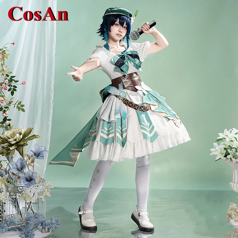 

Популярный костюм для косплея CosAn геншин ударт Венти, костюм для милой Лолиты, одежда для вечеринки