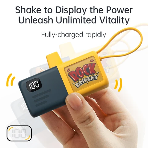 KUULAA Mini Power Bank 5000 мАч Power Bank с быстрой зарядкой и кабелем Type-C Портативное зарядное устройство Externe для iPhone 16 15 14