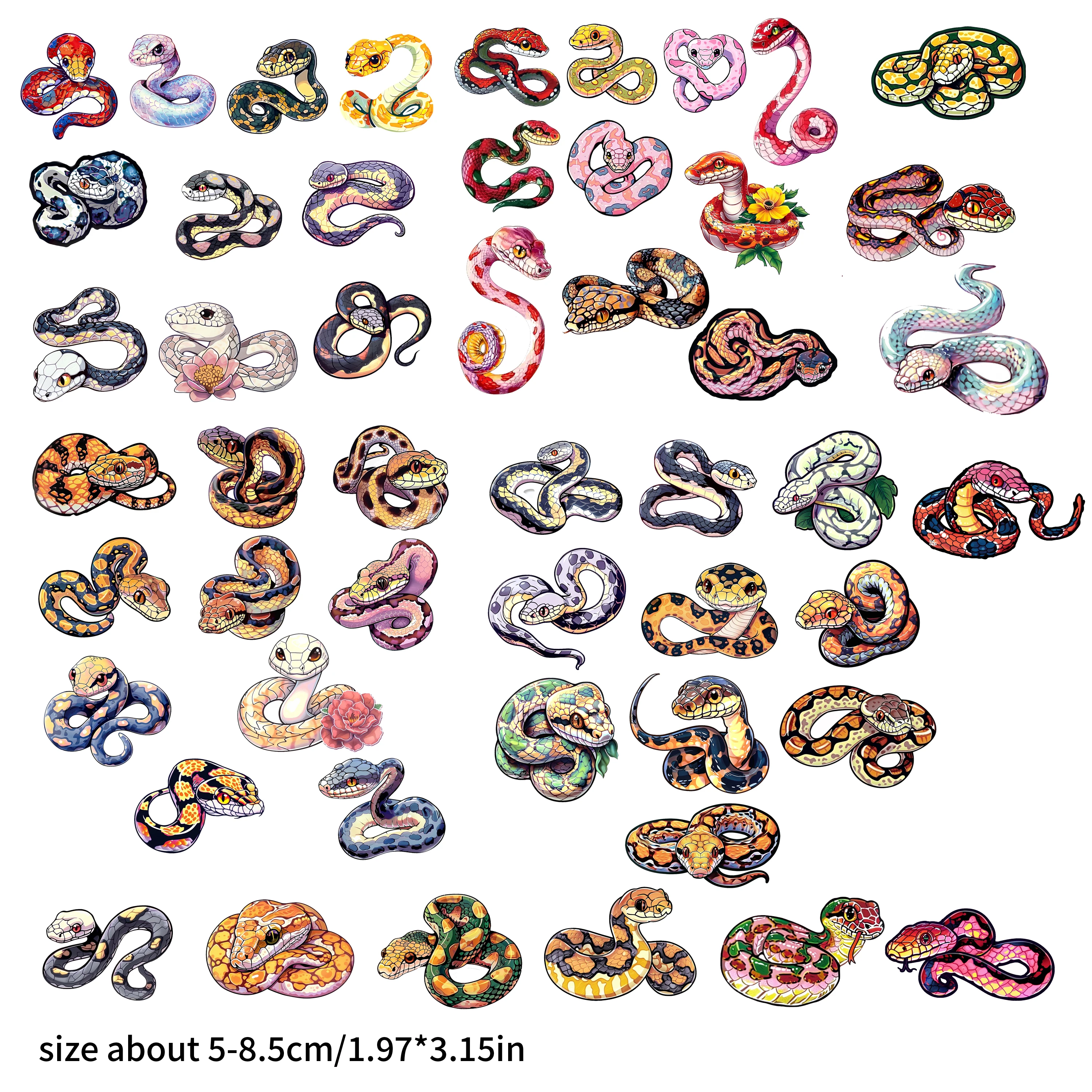 

50 шт. персонализированные мультяшные наклейки со змеиным рисунком