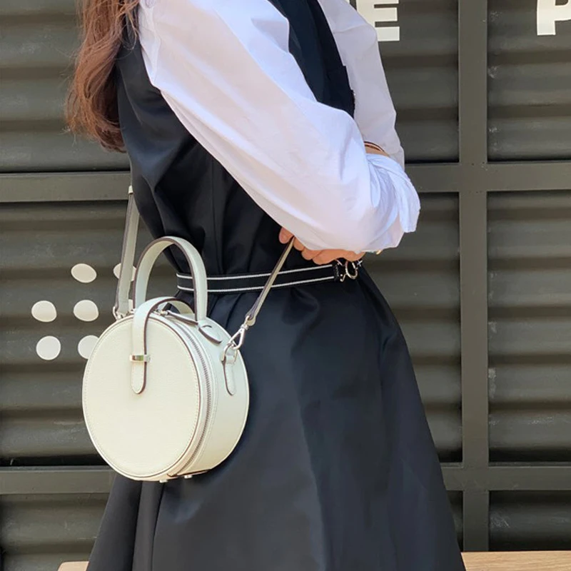 

Mini White Small Round Bag Luxury Designer Handbag For Women 2023 Fashion High Quality Shoulder Crossbody Bags Free Delivery