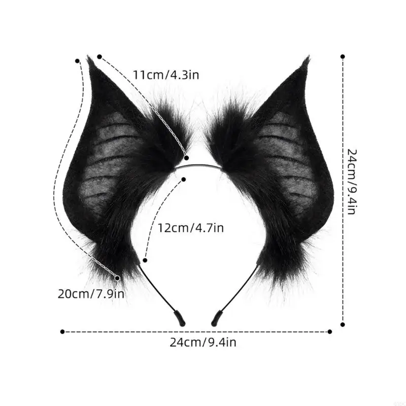Q39C Cosplay Bat Headds Animal Ear для карнавалов вечеринка ручной работы Dark Costume Devil