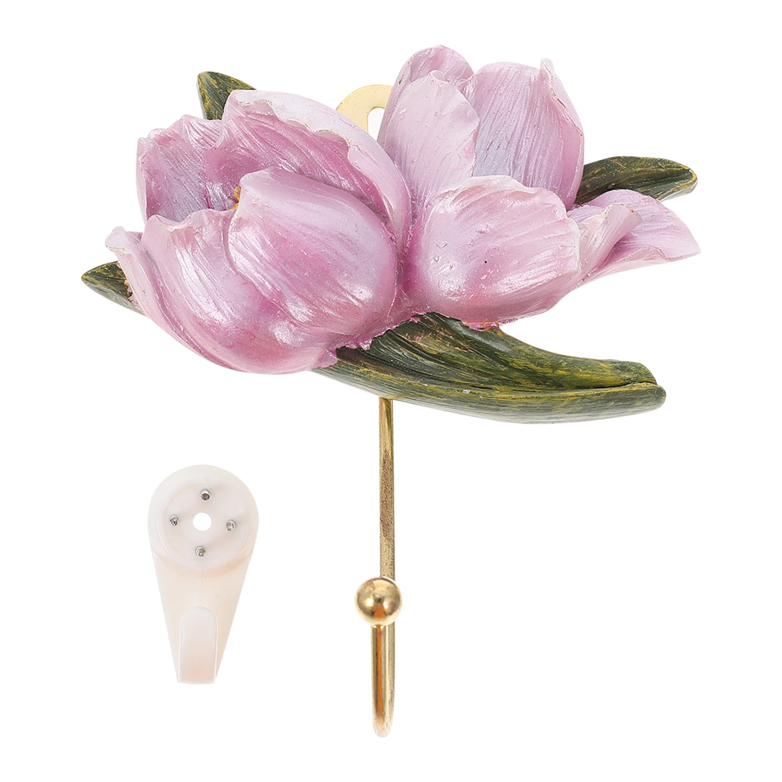 

Resin Flower Shaped Hanger Elegant European Style Coat Scarf Organizer Punch Free Wall Mounted Hook Home Decoration