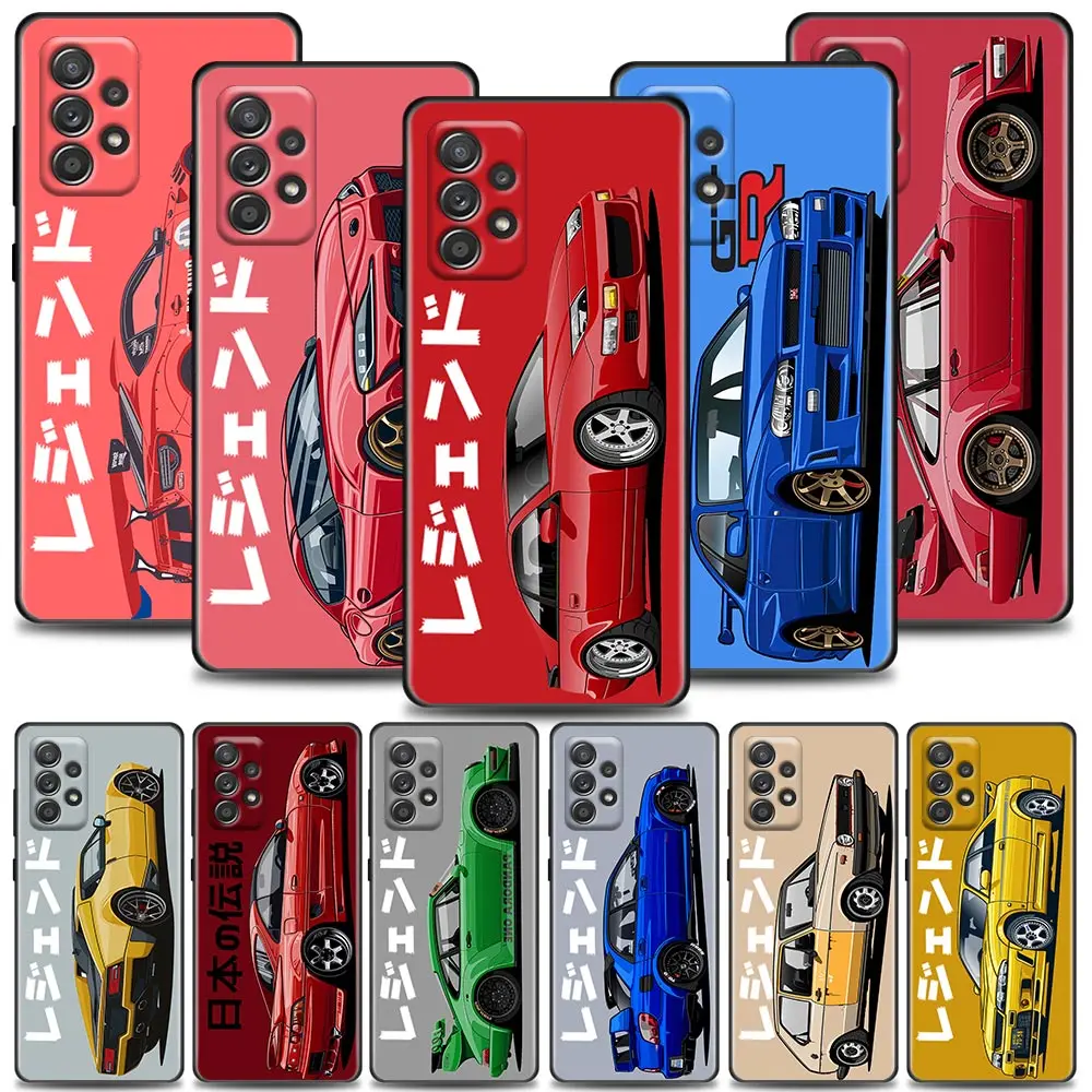 

Cartoon Tokyo JDM Drift Sports Car Cases For Samsung Galaxy A52 5G Funda Samsung A52s A53 A72 A73 A33 A23 A32 A51 A71 Soft Cover