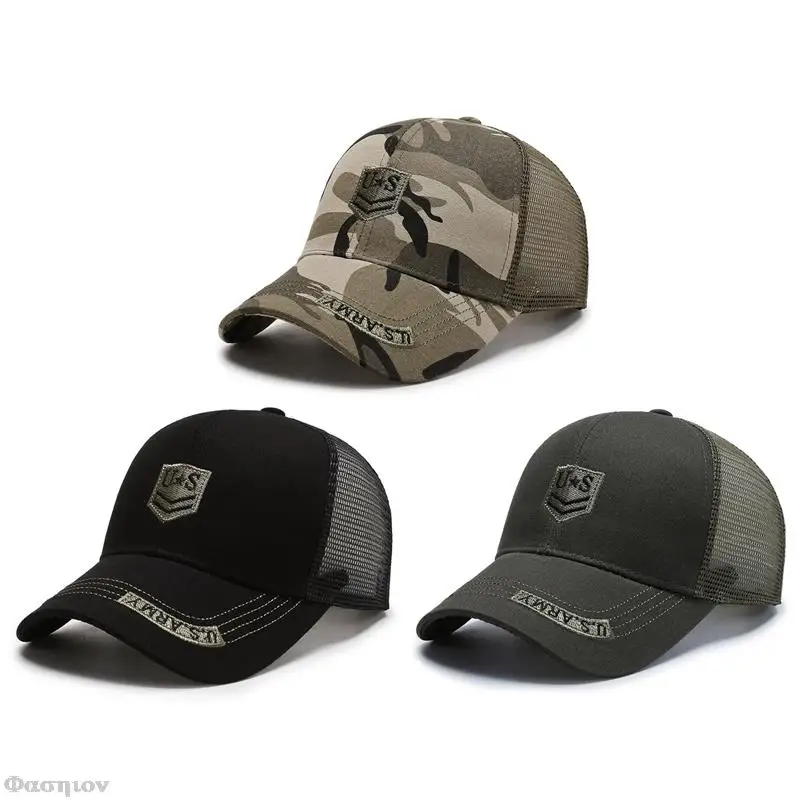 

Кепка быстросохнущая с полусеточкой для защиты от солнца в стиле джунглей, камуфляжная кепка унисекс для мужчин и женщин, Мужская камуфляжн...