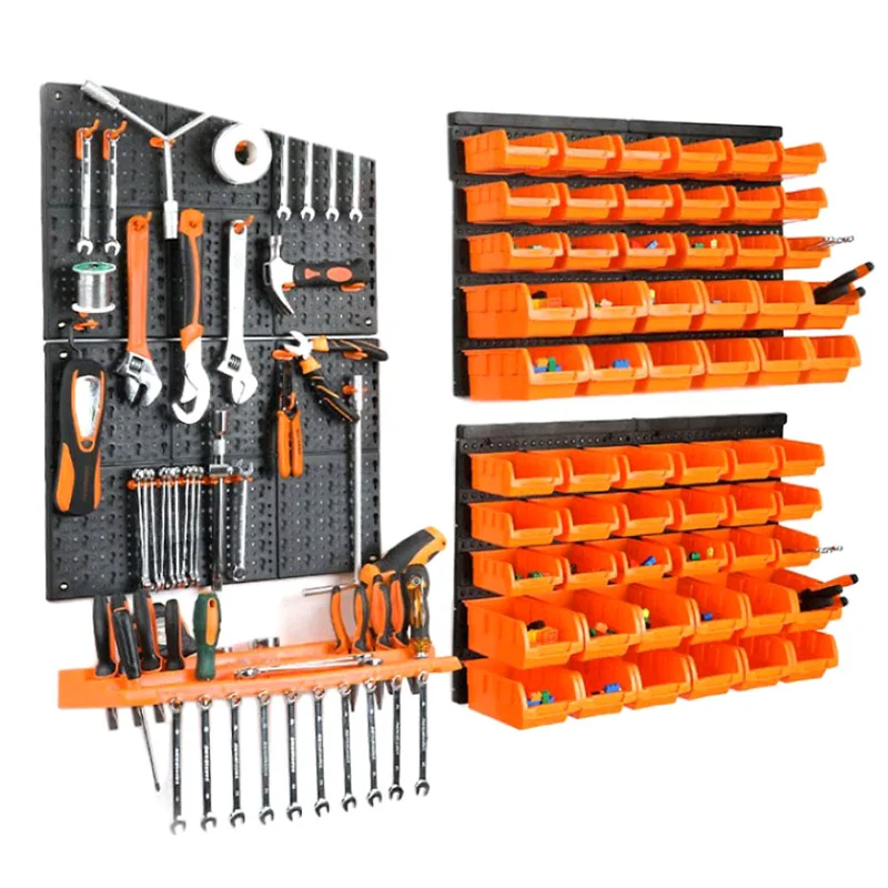 Wall-Mounted Hardware   Tool Hanging Board Parts Storage Box Garage Workshop Storage Rack Screw Wrench ClassificationTool Box