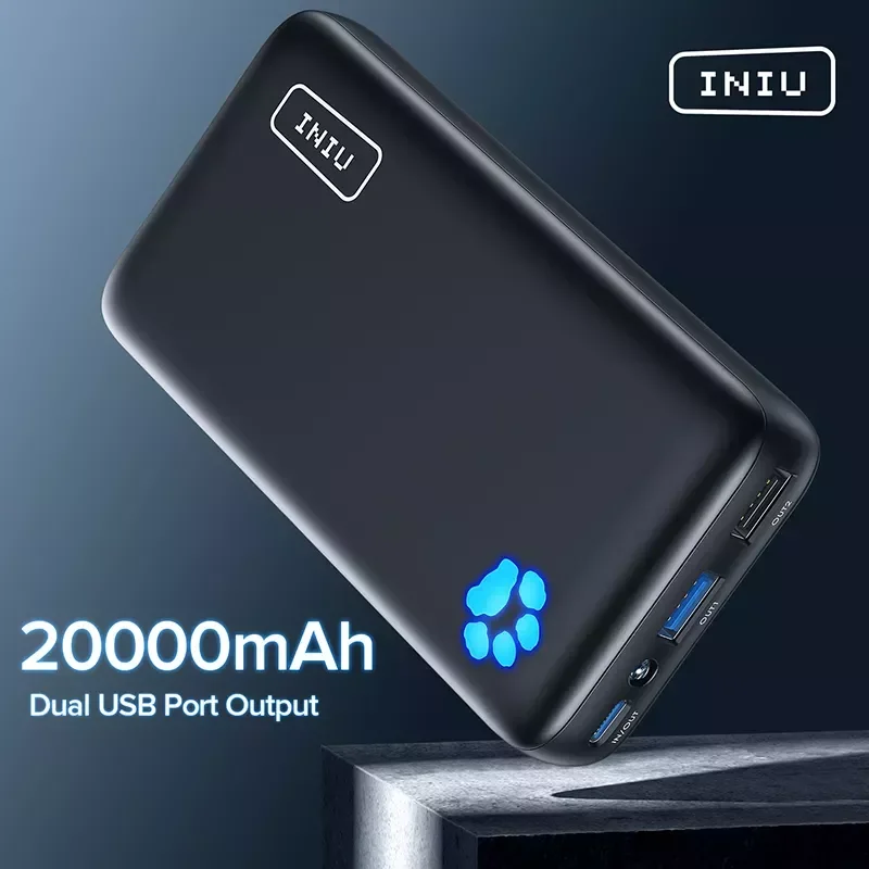 Фото Новинка New2022 INIU PD 18 Вт 20000 мАч портативное зарядное устройство Быстрая зарядка внешний аккумулятор для iPhone 12 11 iPad X №1
