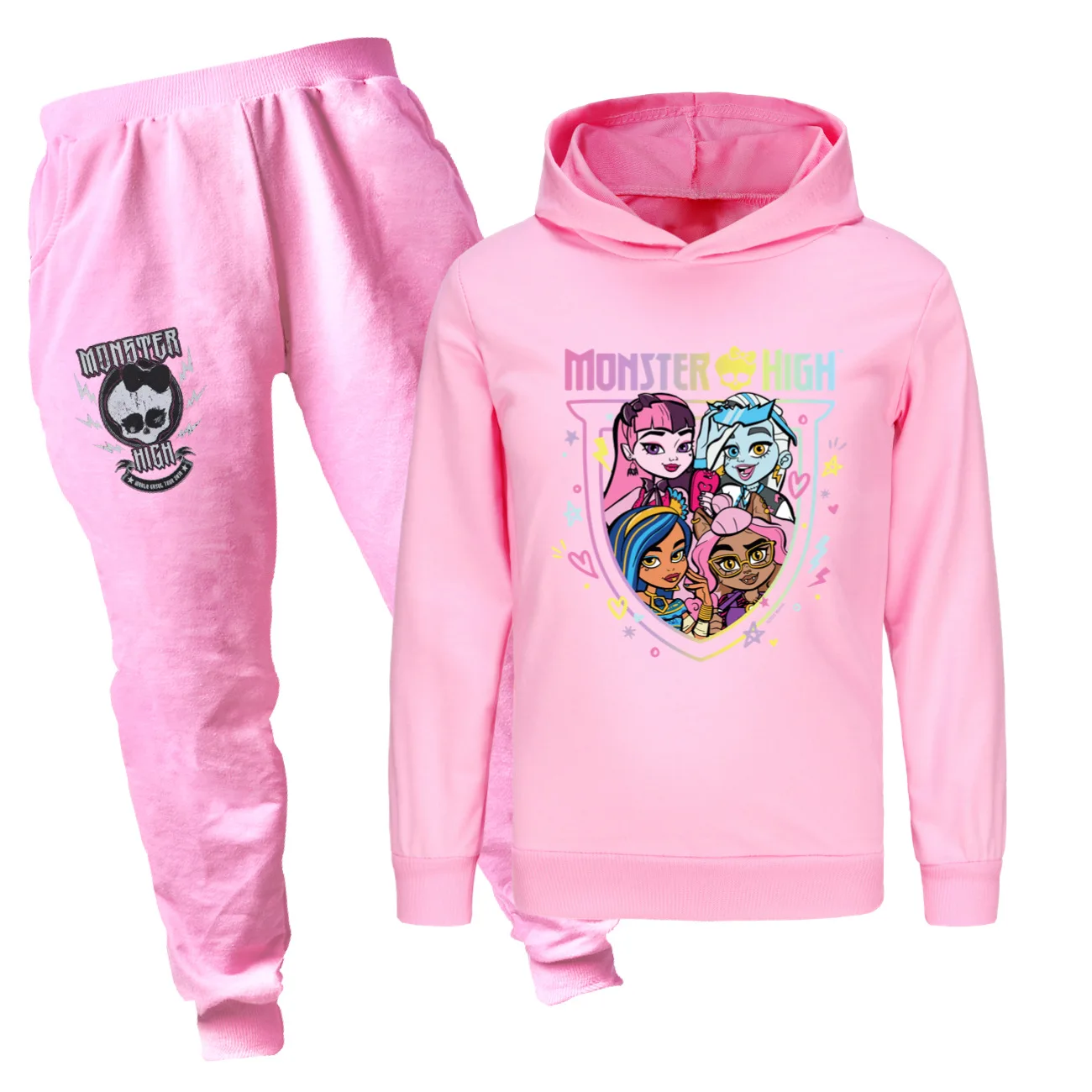 Детская толстовка с капюшоном и штаны для косплея изображением мультяшных кукол