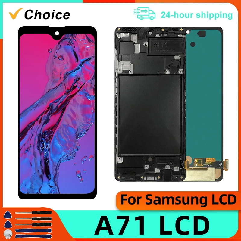 OLED для Samsung Galaxy A71 LCD SM-A705GM Touch дигитайзер в сборе A715 SM-A705FN дисплей запасные части