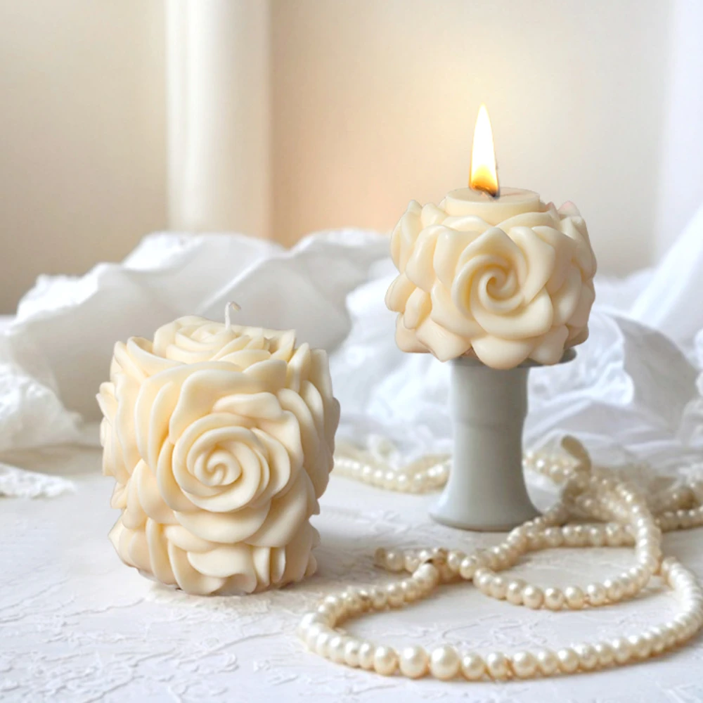 Многоразмерная форма для розовой колонны свечей цветов цилиндра мыла