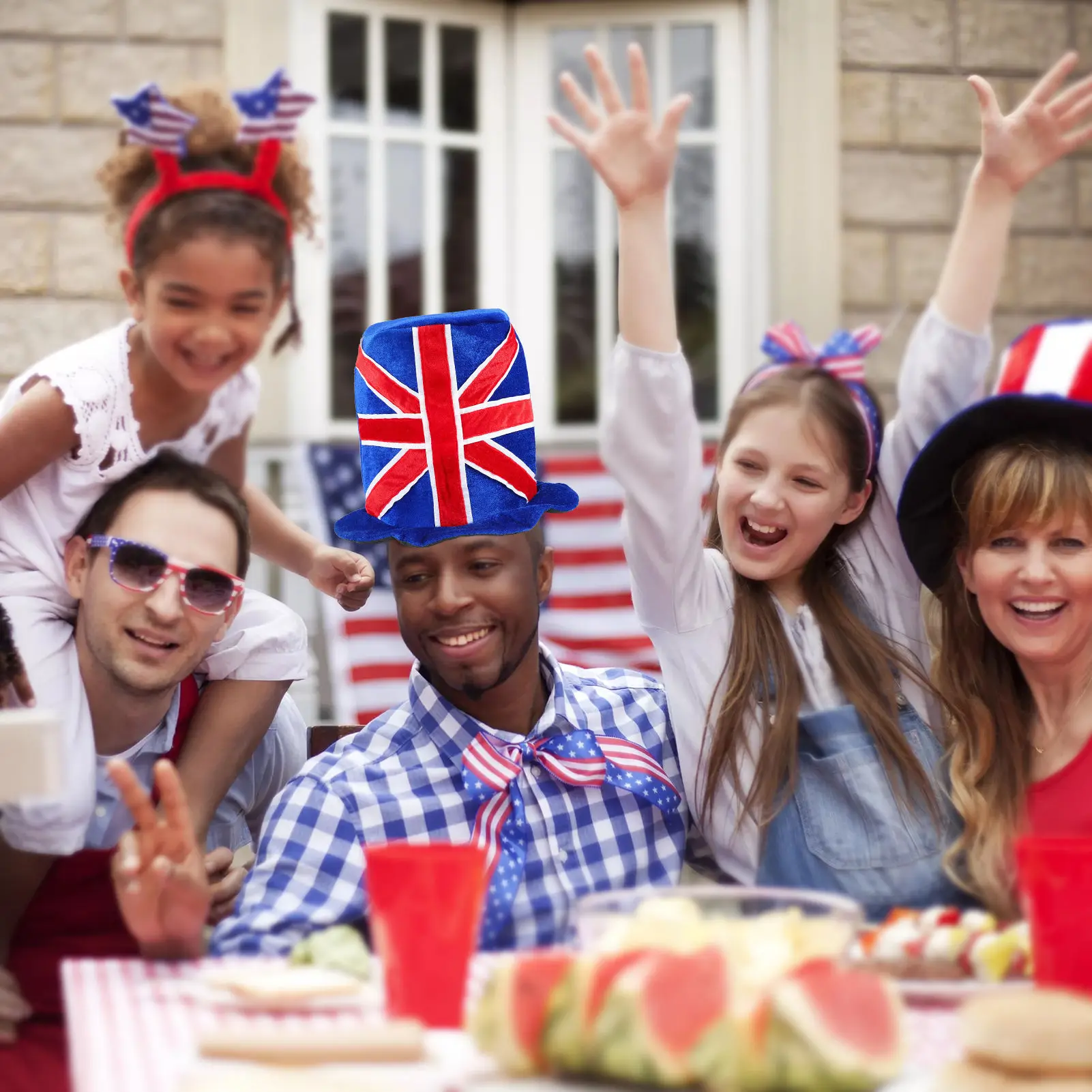 Бархатная шляпа с флагом Великобритании 30 см |