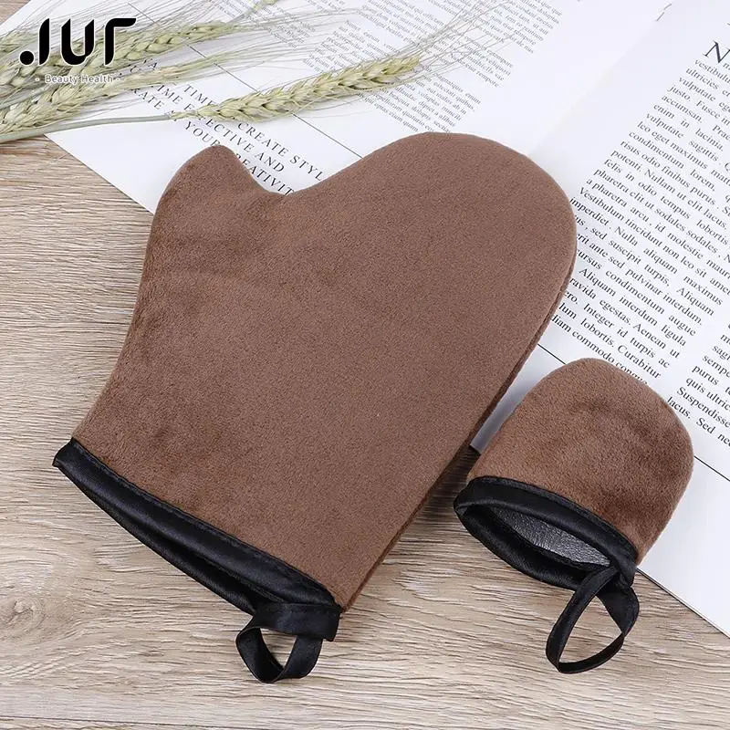 

Reusable Body Self Tan Glove Applicator Tanning Gloves Cream Lotion Mousse Body Cleaning Glove Self Tanner Brown Finger Glove