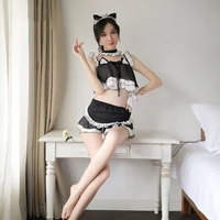 japanese maid cos uniform sexy chiffon cat girl cosplay seduction maids costume kawaii lingerie suit underwear princess outfit