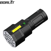 boruit powerful led flashlight usb rechargeable 18650 4 mode super bright torch camping mountaineering expedition patrol