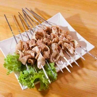 skewers for barbecue reusable grill stainless steel skewers shish kebab bbq camping flat forks gadgets kitchen accessories tools