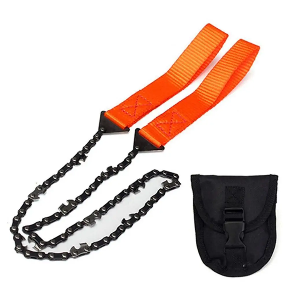 11 Tooth Portable Hand Zipper Saw Outdoor Chain Wire Saw Manganese Steel Pocket Wire Saw 24 Inch Garden Pruning tools