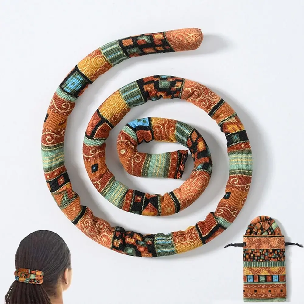 Аксессуары для завивки волос с принтом ткань гибкие дреды спиральный замок