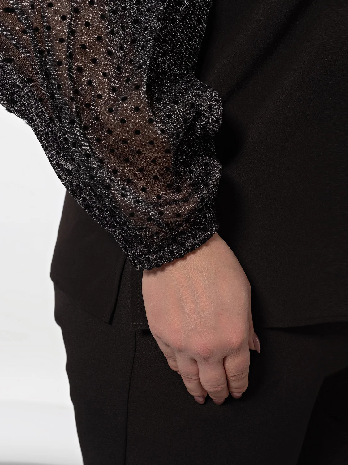 Блуза 0059-26 черный люрекс Размер 60 | Женская одежда