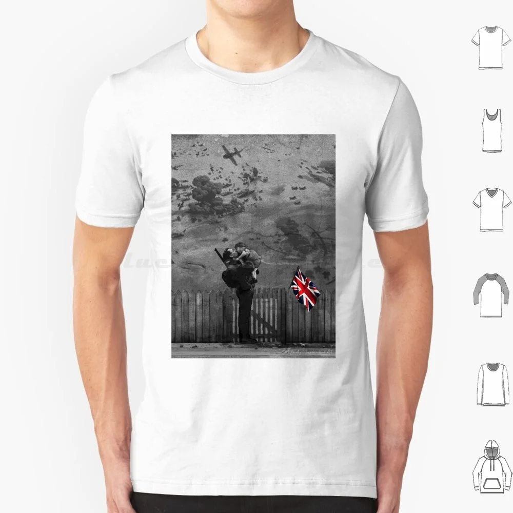 Футболка с надписью Битва Великобритании-Off To War большого размера из 100% хлопка