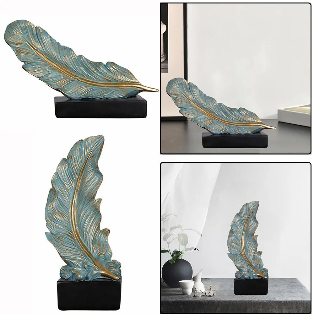 

Nordic Style Craft Ornament Home Art Artcrafts Feather Ornaments Home Decoration Feather Sculpture Desktop Ornament