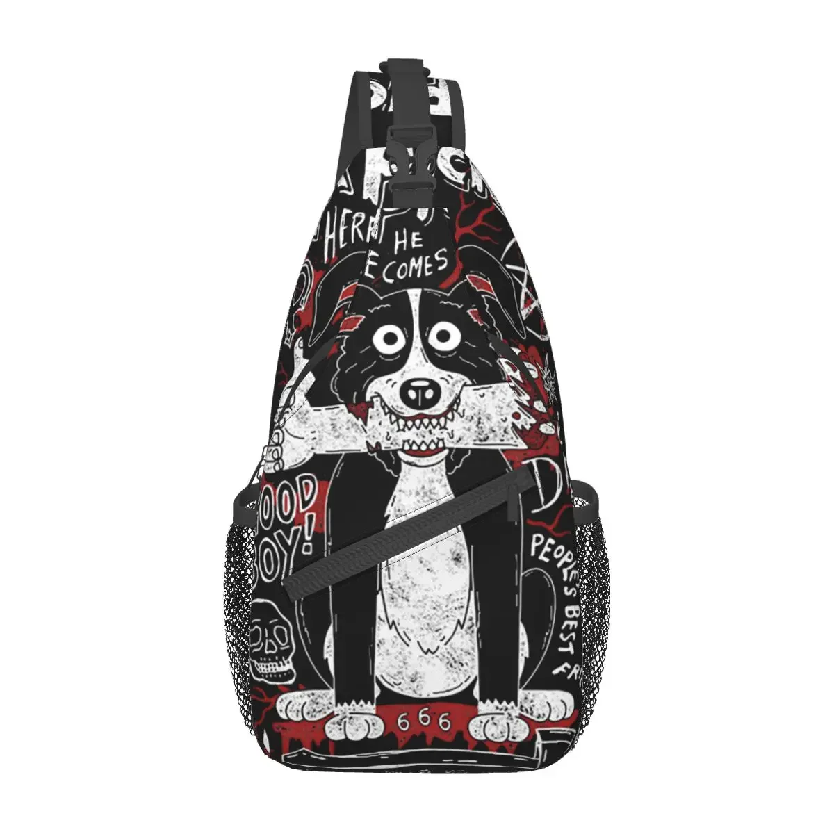 Mr Pickles Tv Crossbody Sling Bag Small Chest Adult Dog Evil Satan Shoulder Backpack Daypack Hiking Outdoor Travel Satchel