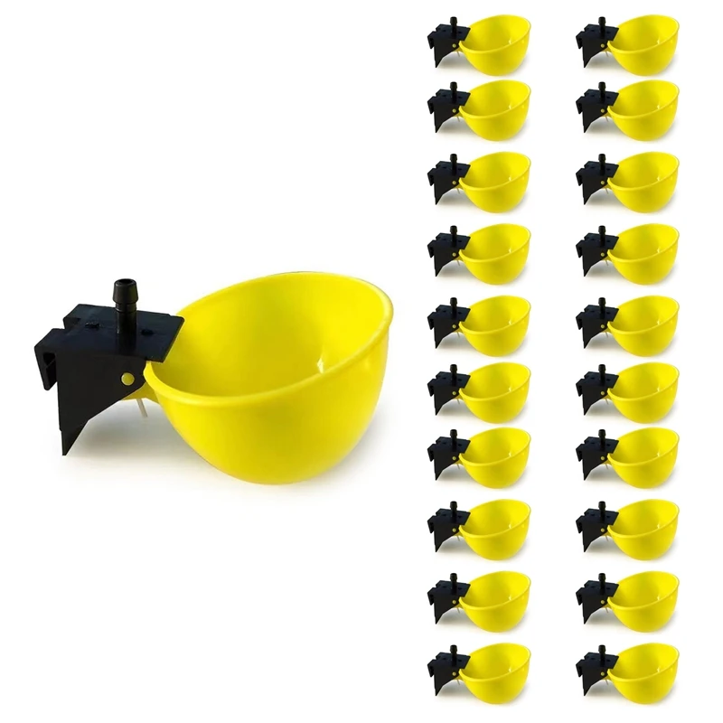 

20Pcs Chicken Drinking Bowls Quail Waterer Automatic Chicken Drinker Cup For Bird Pigeon Poultry Water Drinking Fountain