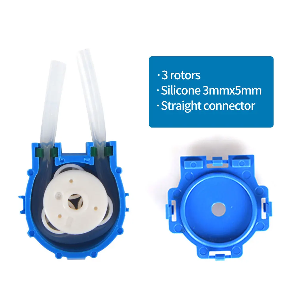 

Kamoer 3PCS NKP Peristaltic Pump 12V DC Motor Low Flow Low Pressure Dosing Pump 3 Rotors Blue Color Pump Head Silicone tubing