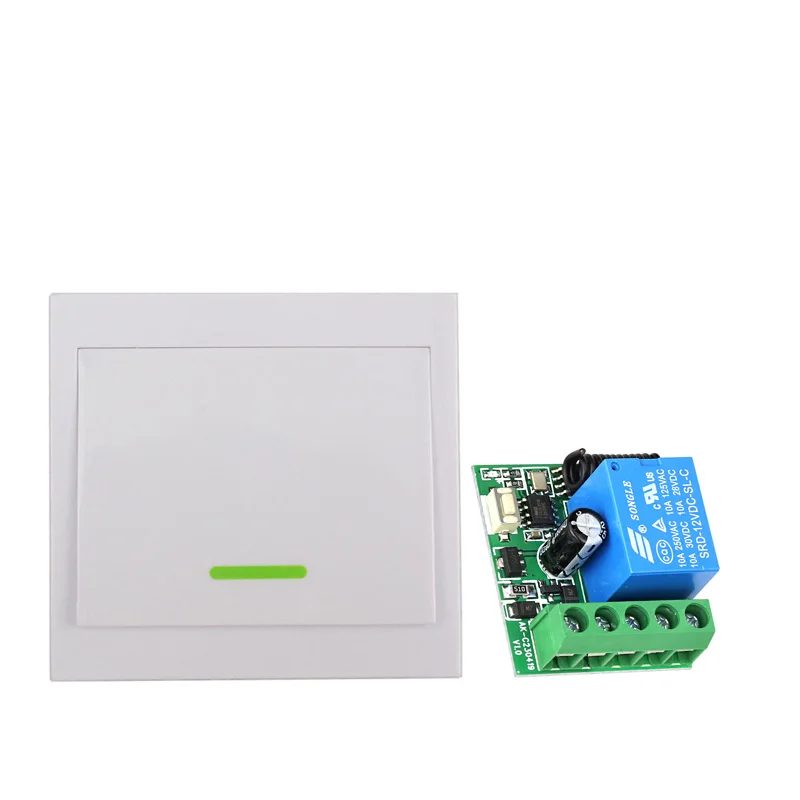 

DC12V 1CH Wireless Remote Control Lighting Switch Relay Transmitter Receiver Electric Door Lock/Doorbell wall paste 433mhz