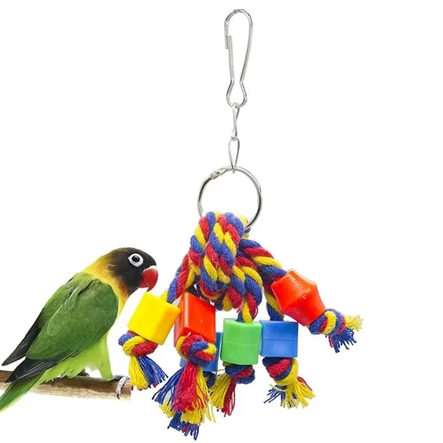 Pet Bird Chewing Toy Cotton Rope Parrot Toy Bite Bridge Bird Tearing Toys Cockatiels Training Hang Swings Birds Cage Supplies 6