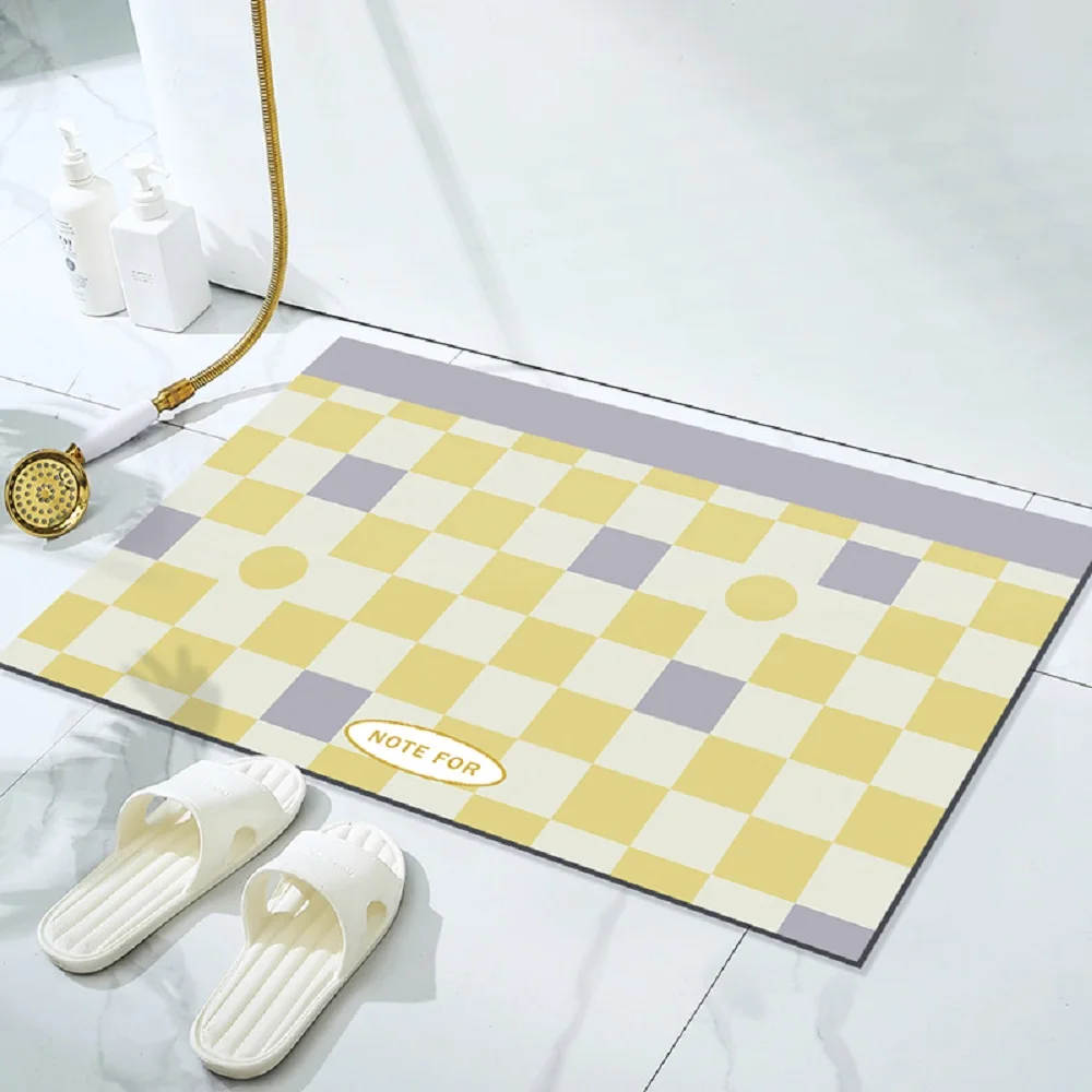 

60x90_LIDALL_5 Cute Mat Yellow Chequer Bathroom Children Room Home Decor. Rug Carpet