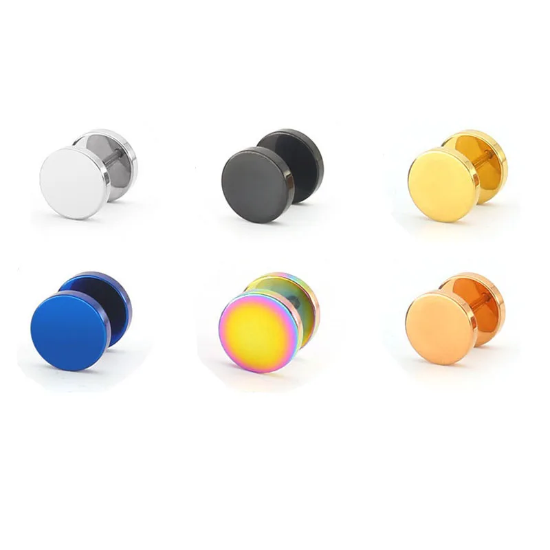 Серьги-гвоздики круглые из нержавеющей стали в стиле «хип-хоп»