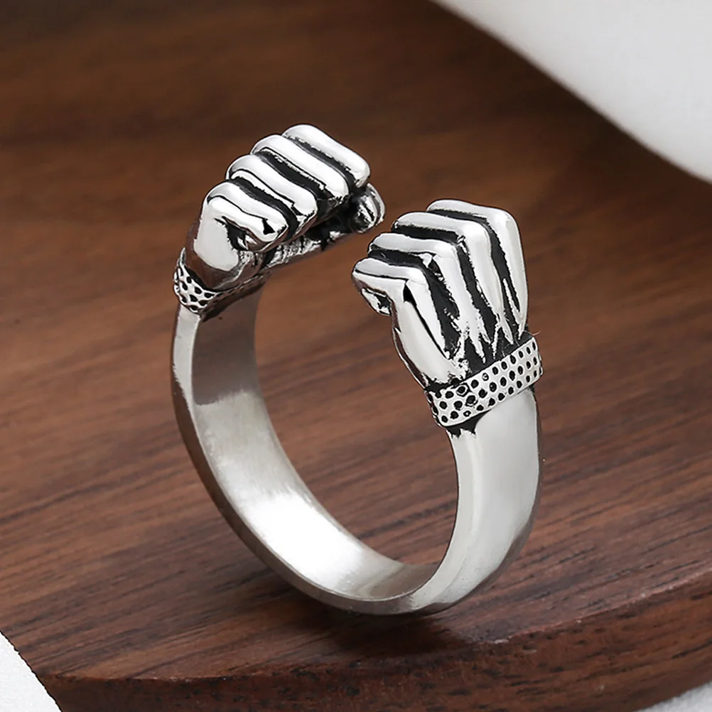 

Unisex Finger Ring Punk Open Ring Creative Boxing Pattern Ring Personalized Ring for Men Women