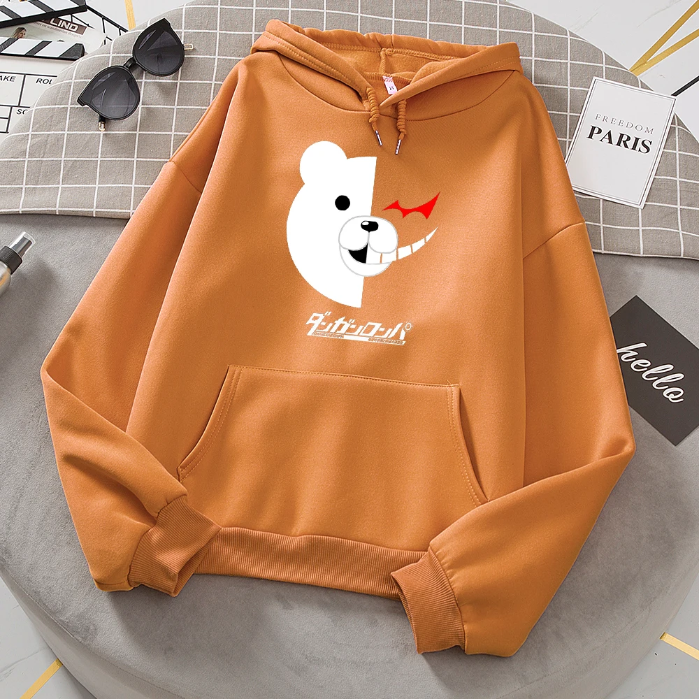 

Cartoons Big White Bear Print Hoodie Female Creativity Pullover Hoodies Pattern Crewneck Streetwear Casual Hoody